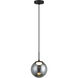 Boble LED 7.88 inch Matte Black Pendant Ceiling Light in Matte Black and Smoke