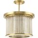 Point Dume&trade; Sequit Point 3 Light 14 inch Brushed Brass Semi-Flush Convertible Ceiling Light, Design Series