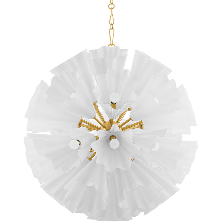 Capri 33 Light 38 inch Aged Brass Chandelier Ceiling Light