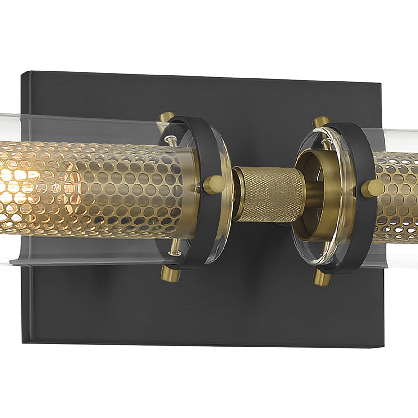 Emmerham 2 Light 20.25 inch Coal and Soft Brass Bath Vanity Wall Light in Coal/Soft Brass