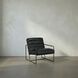 Demeter Metal and Black Leather Occasional Chair