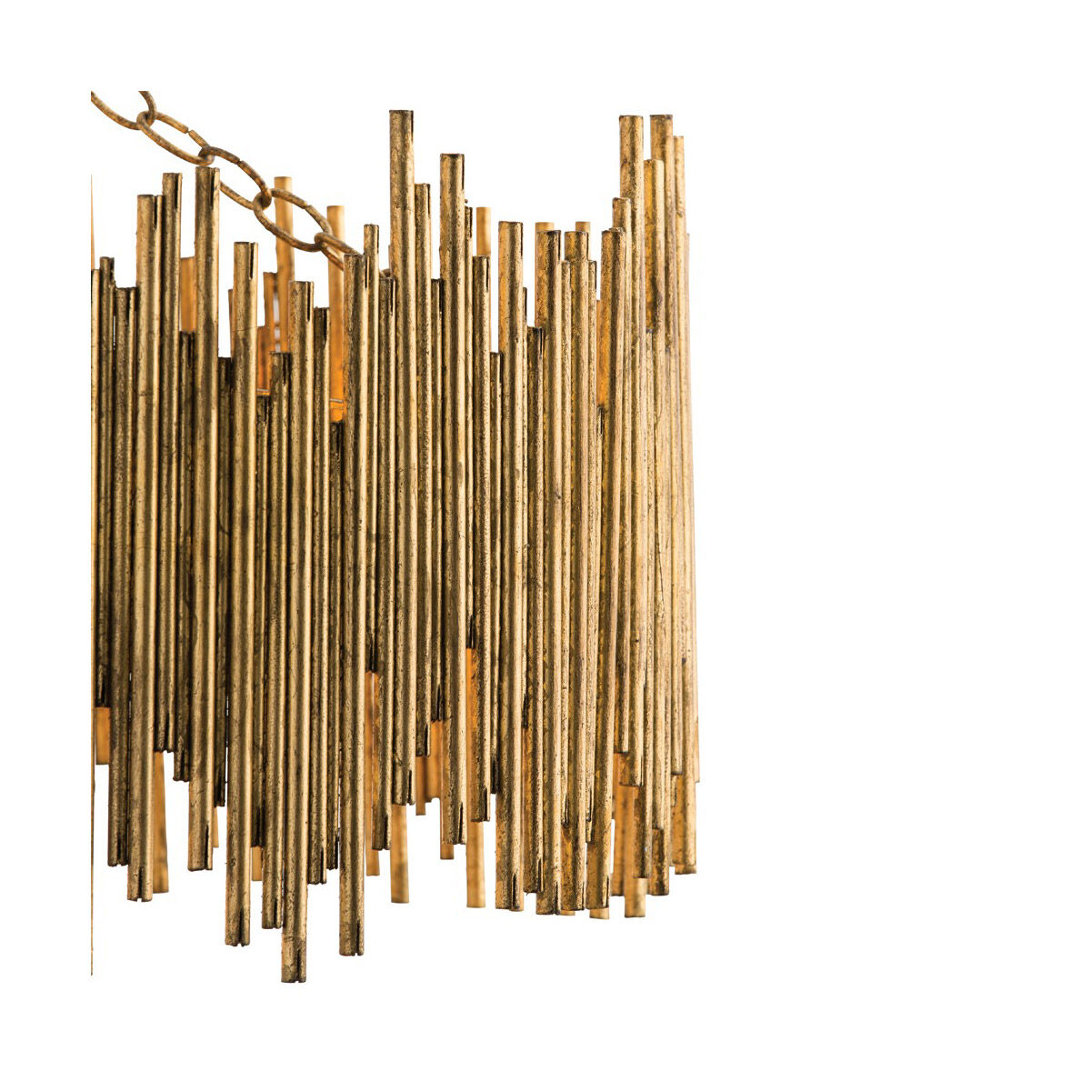 Prescott 3 Light 22 inch Gold Leaf Pendant Ceiling Light