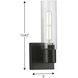 Clarion 1 Light 5 inch Matte Black Bath Vanity Wall Light