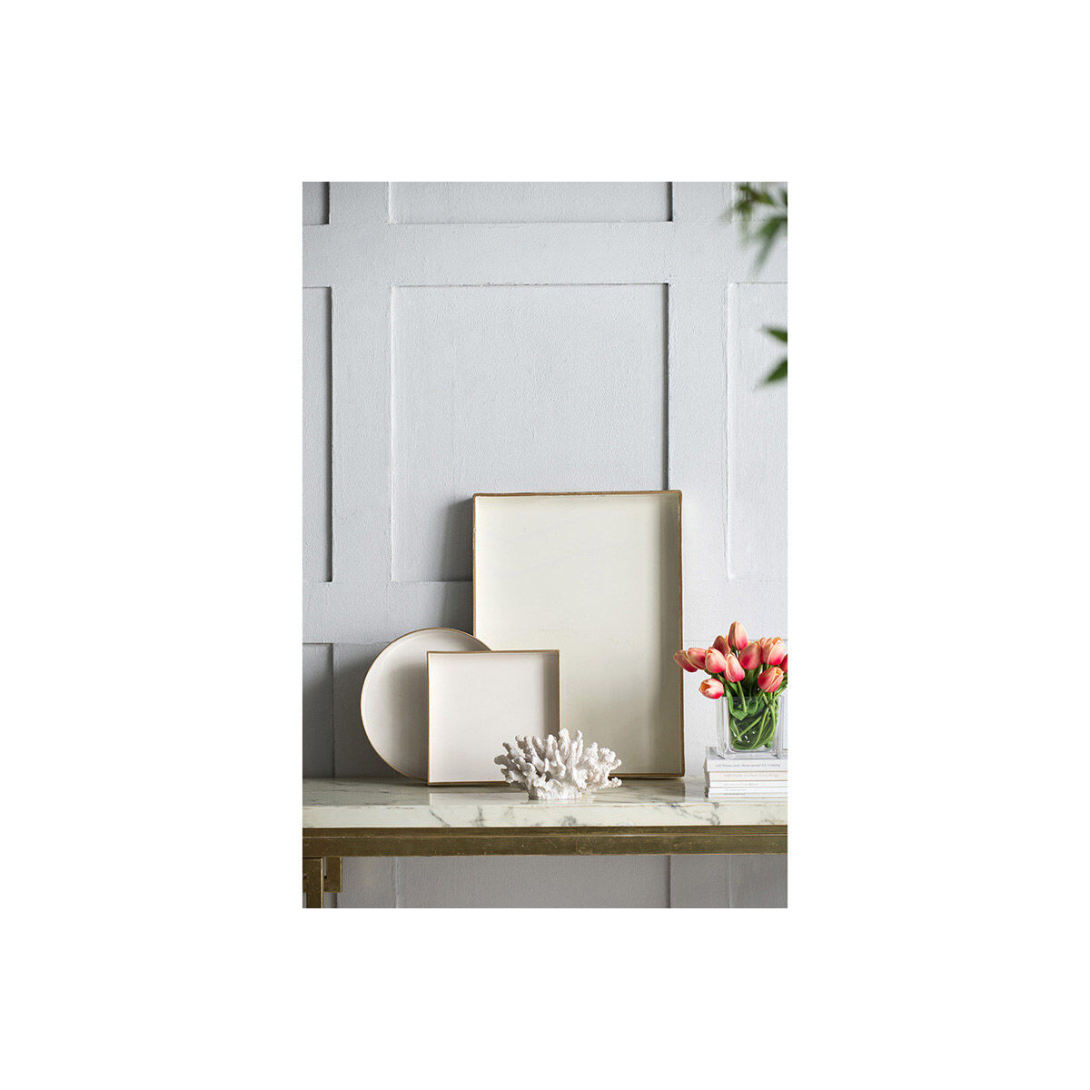 Mimosa Gloss White/Gold Tray