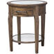Raelynn 29 X 25 inch Weathered Pecan with Gray Wash and Antique Mirror Lamp Table