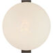 Vino Wall Sconce Wall Light in Dark Bronze, White Etched Alabaster Glass