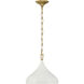Cedar Lane 1 Light 12.75 inch Legacy Brass and Off White Cream Pendant Ceiling Light
