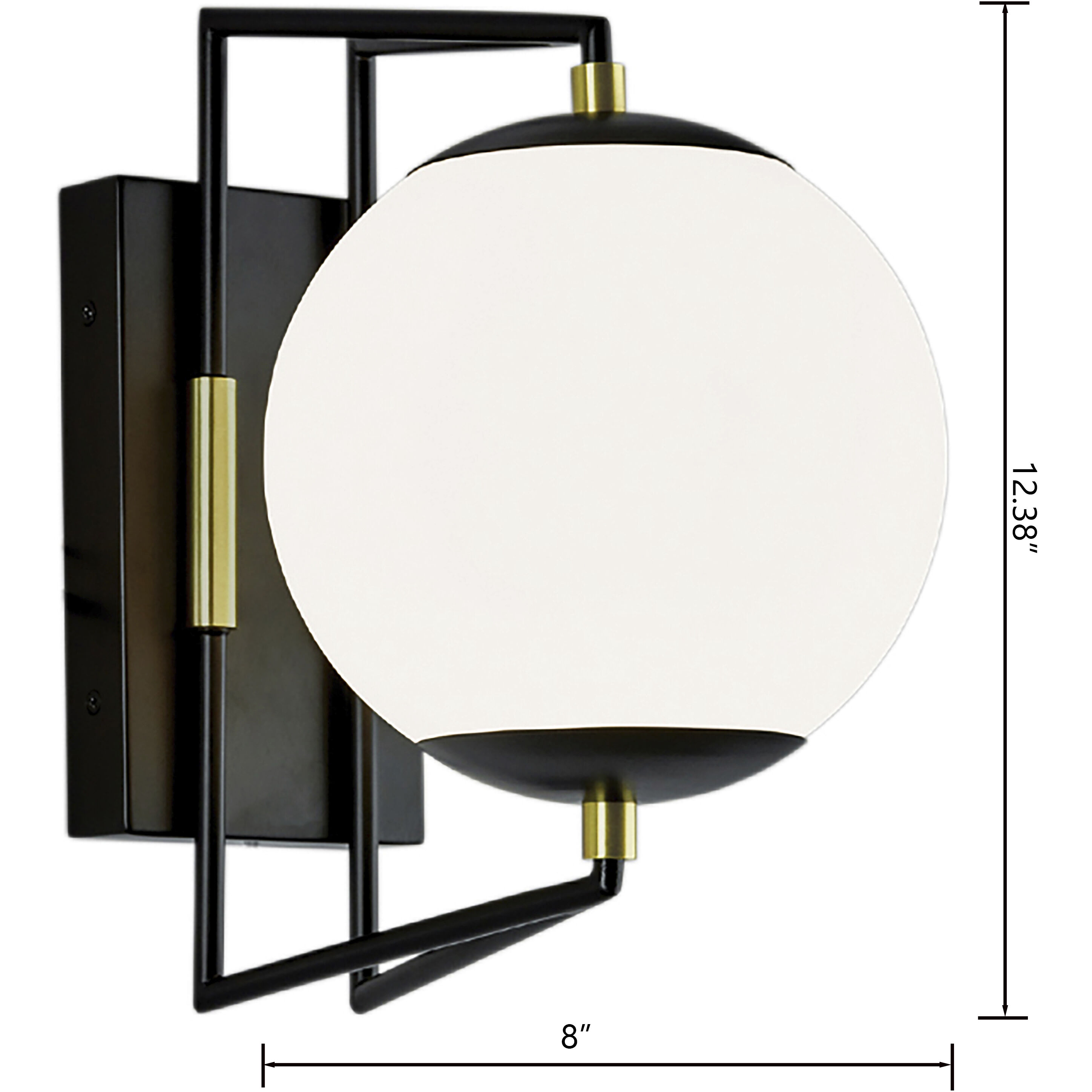 Cosmos LED 12.38 inch Matte Black with Satin Brass and Matte White Outdoor Wall Sconce