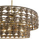 Silencio 7 Light 30 inch Riviera Brass Pendant Ceiling Light