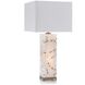 Calcite 36 inch 60 watt White and Gold Table Lamp Portable Light