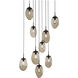 Meteo Incandescent 12 Light Novel Brass Chandelier Ceiling Light, Square Multi-Pendant