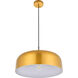 Etude 1 Light 19.3 inch Satin Gold Pendant Ceiling Light