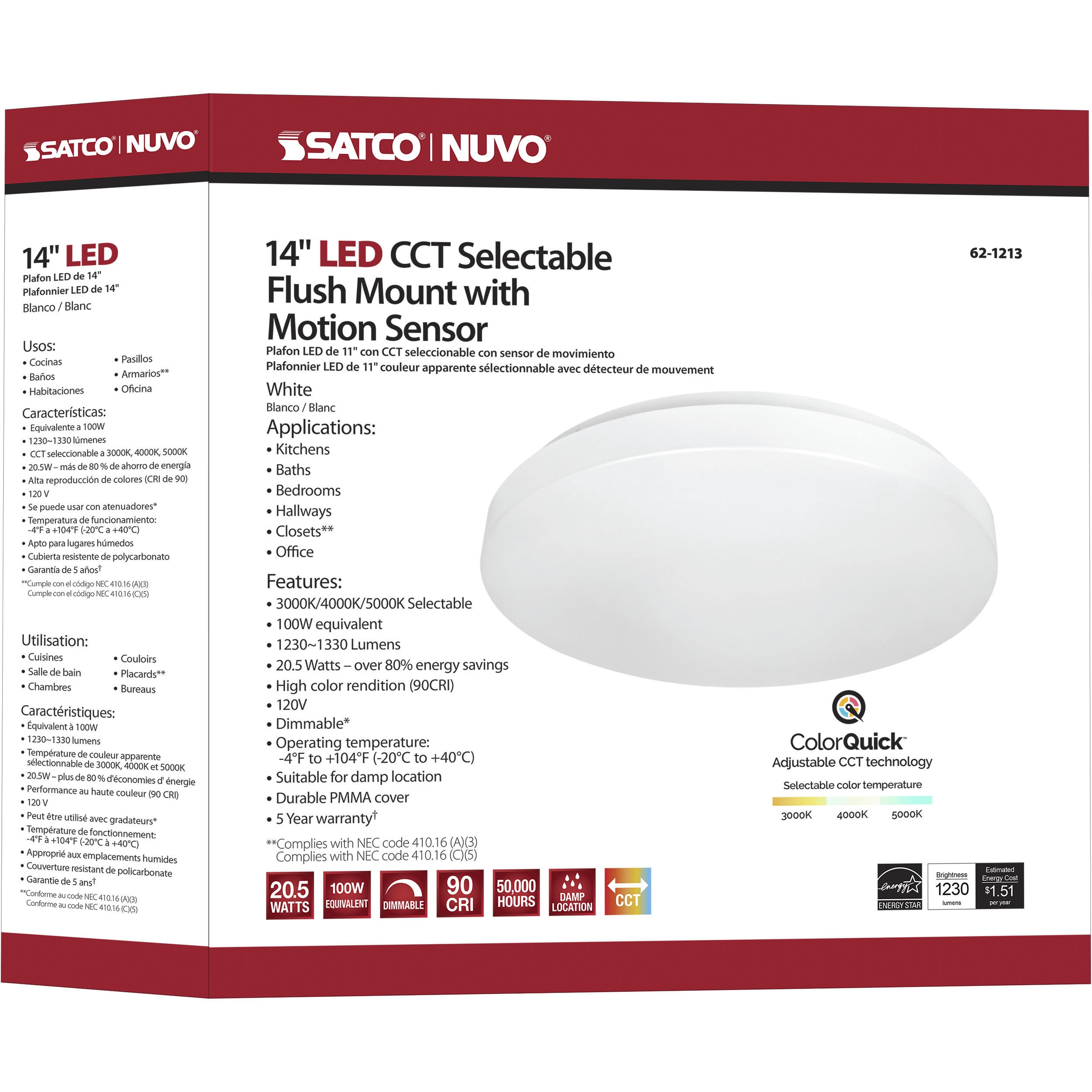 Cloud LED 14 inch White Flush Mount Ceiling Light