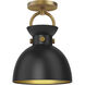 Alora Mood Waldo 1 Light 8.75 inch Aged Gold and Matte Black Semi-Flush Mount Ceiling Light