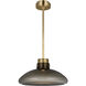 Avroko Morgan LED 16 inch Hand-Rubbed Antique Brass with Smoke Glass Pendant Ceiling Light