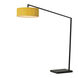 Stretch 87 inch 9 watt Black Arc Floor Lamp Portable Light in White Linen