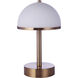 Rechargable Portable 11 inch 5 watt Satin Brass Table Lamp Portable Light