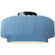 Radiance Collection - Pleated Tier LED 12 inch Sky Blue Semi-Flush Ceiling Light, Form+Finish+Function