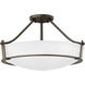 Hathaway 4 Light 20.75 inch Olde Bronze Indoor Semi-Flush Mount Ceiling Light in Etched White