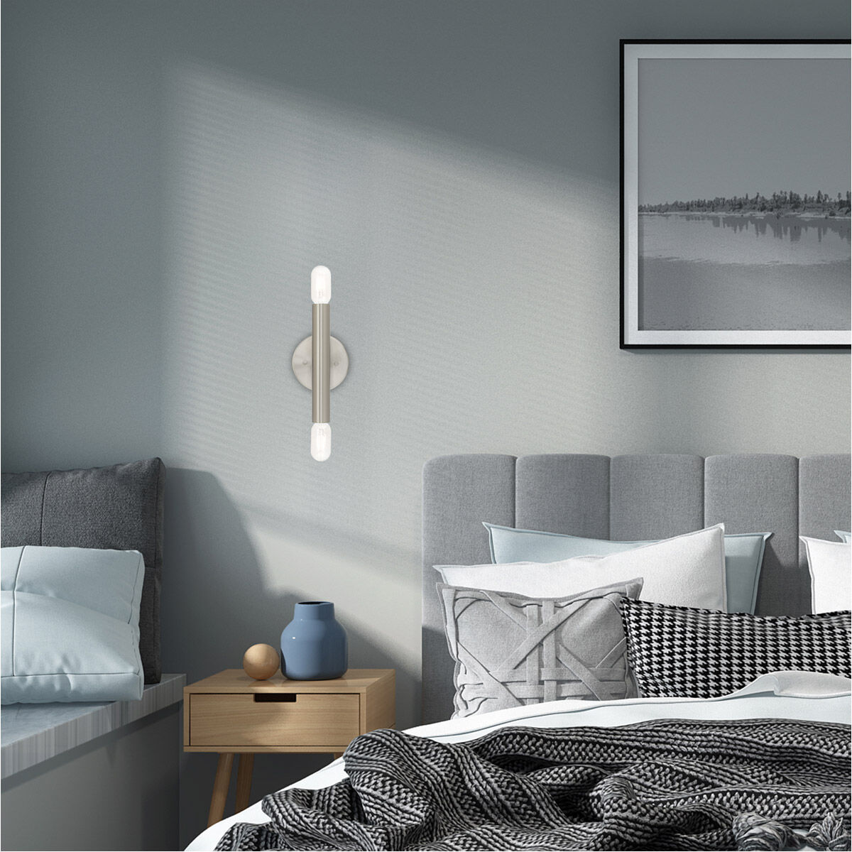 Copenhagen 2 Light 5 inch Brushed Nickel ADA ADA Wall Sconce Wall Light