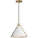 Lucas 1 Light 13.25 inch White and Natural Aged Brass Single Pendant Ceiling Light