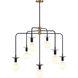 Godfrey 7 Light 38 inch Matte Black with Warm Brass Accents Chandelier Ceiling Light, Lighting One