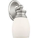 Elise 1 Light 4.5 inch Satin Nickel Wall Sconce Wall Light, Essentials