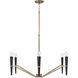 Enzo 6 Light 33 inch Aged Brass and Black Chandelier Ceiling Light