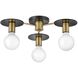Bobbie LED 20 inch Lacquered Brass Chandelier Ceiling Light, Semi-Flush Mount
