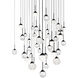 Beyond Quest LED 36 inch Black Multi-Light Pendant Ceiling Light, Square Canopy