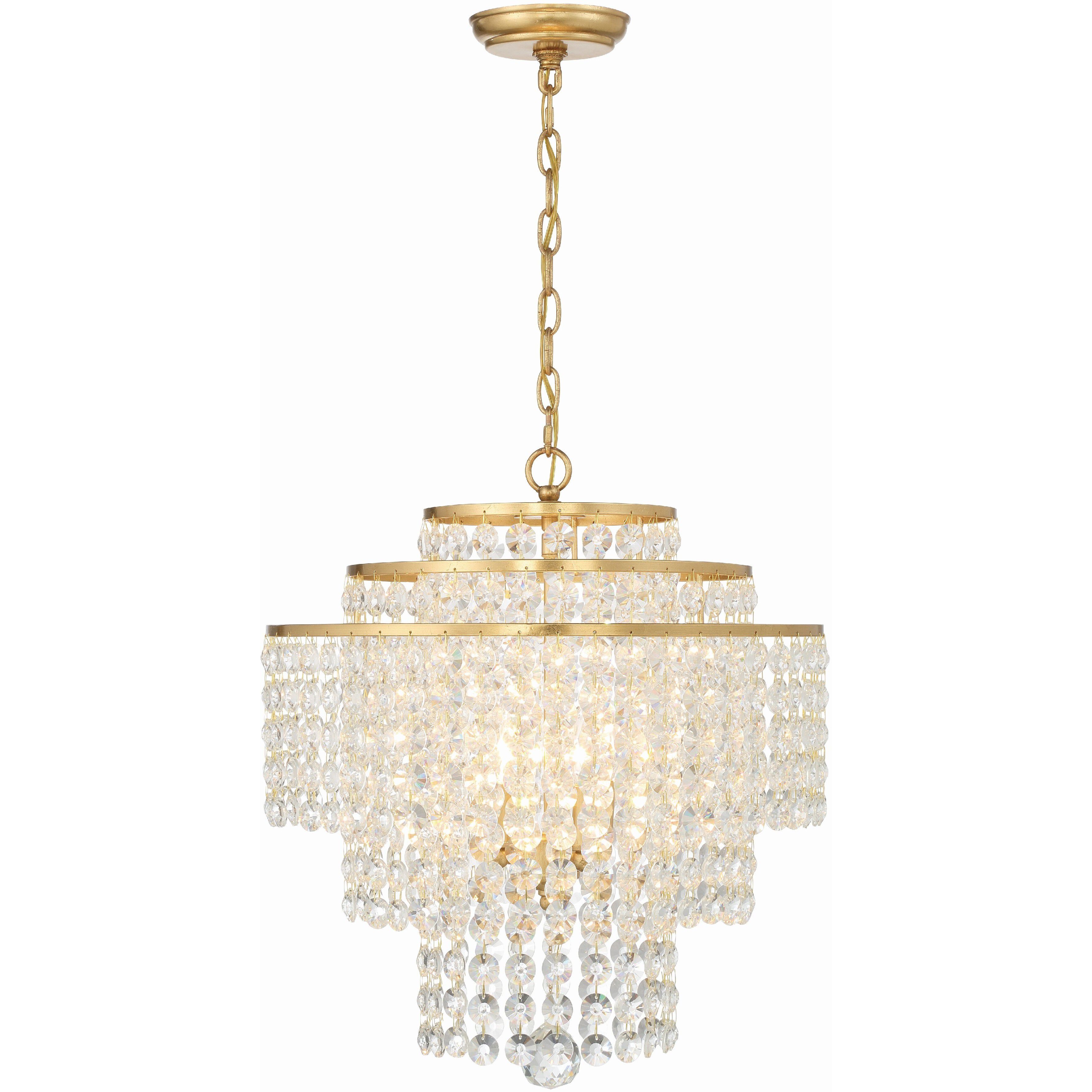 Gabrielle 4 Light 18 inch Antique Gold Chandelier Ceiling Light