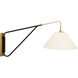 Wall Swing Arm 1 Light 18 inch Antique Brass with Black Accents Wall Lamp Wall Light