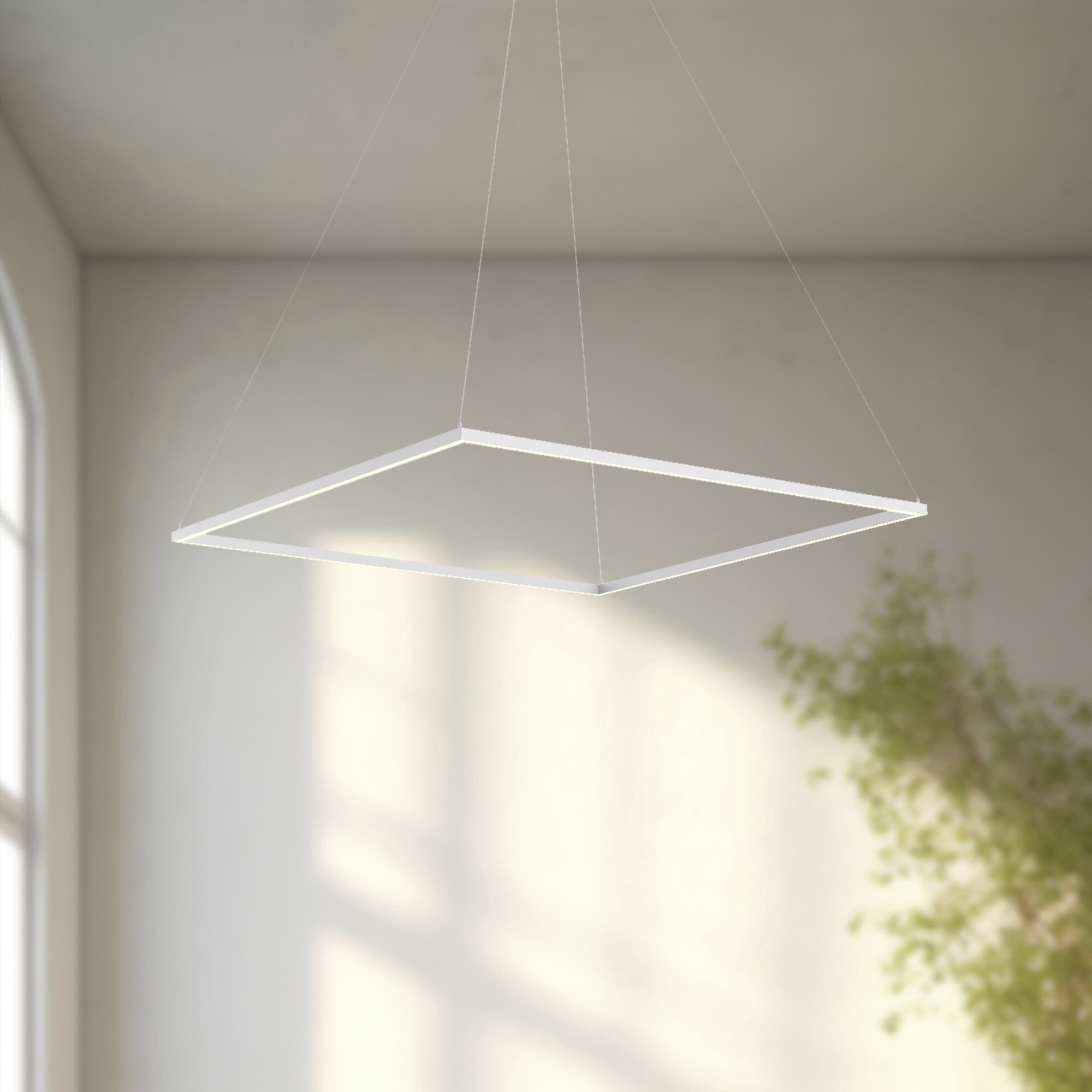 Piazza Pendant Ceiling Light in White