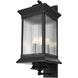 Collins 3 Light 23.5 inch Black Outdoor Wall Sconce