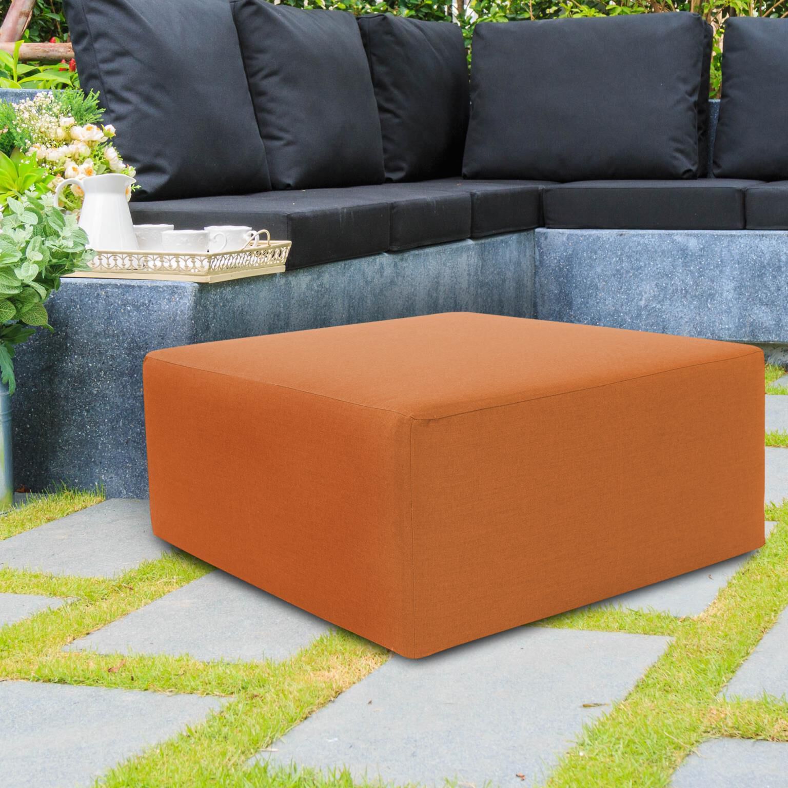 Universal 17 inch Canyon Outdoor Ottoman, 36in Square, The Seascape Collection