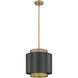 Harlech 1 Light 12.25 inch Bronze and Rubbed Brass Pendant Ceiling Light in Bronze and Brass