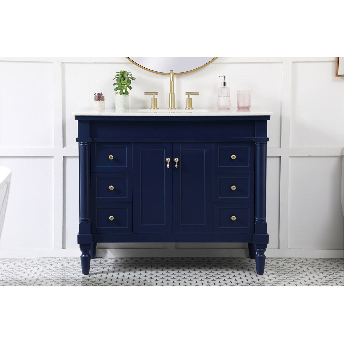 Lexington 42 X 21.5 X 35 inch Blue Vanity Sink Set