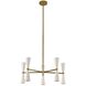Milo LED 28 inch White and Vintage Brass Chandelier Ceiling Light, 5 Arm