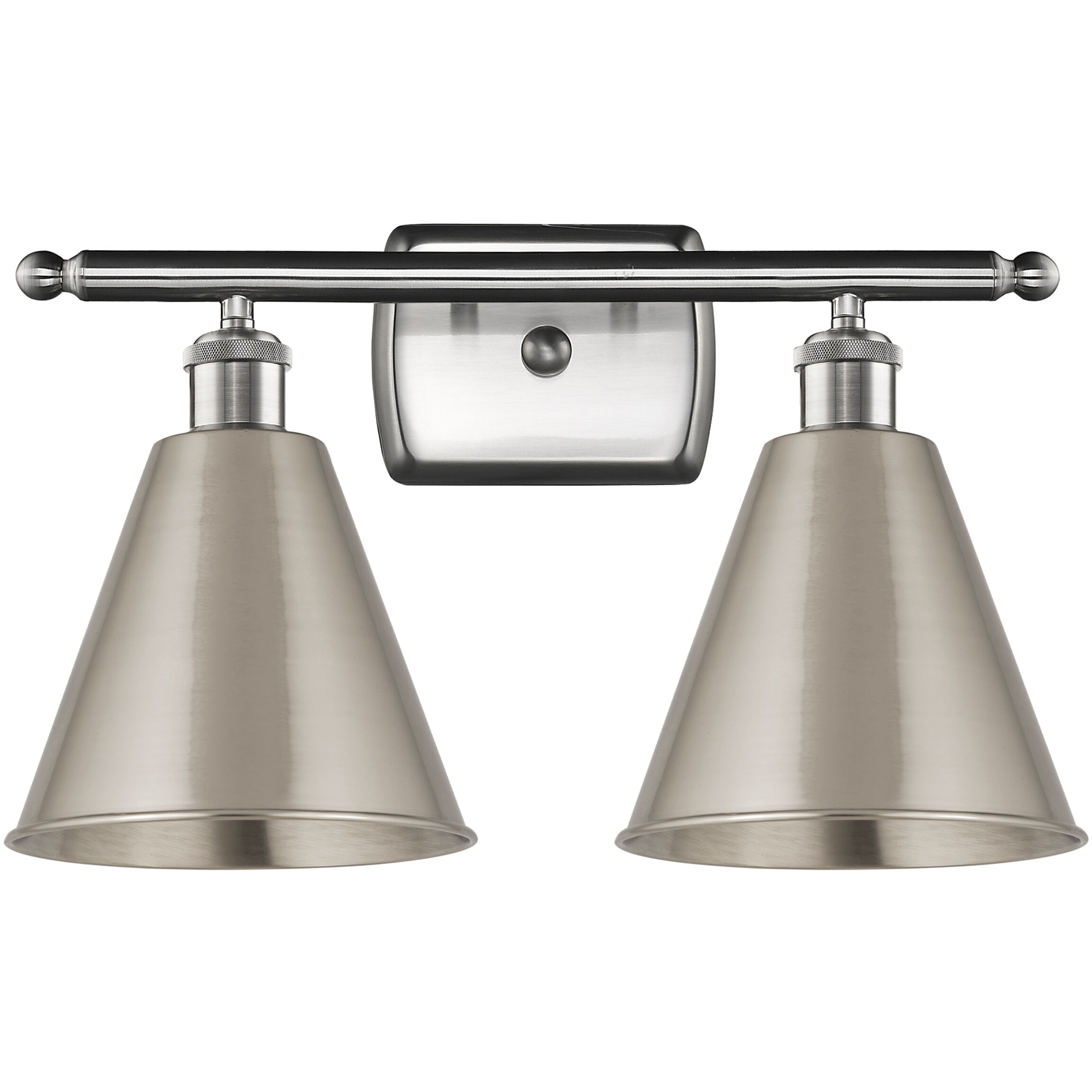Ballston Cone 2 Light 18 inch Brushed Satin Nickel Bath Vanity Light Wall Light