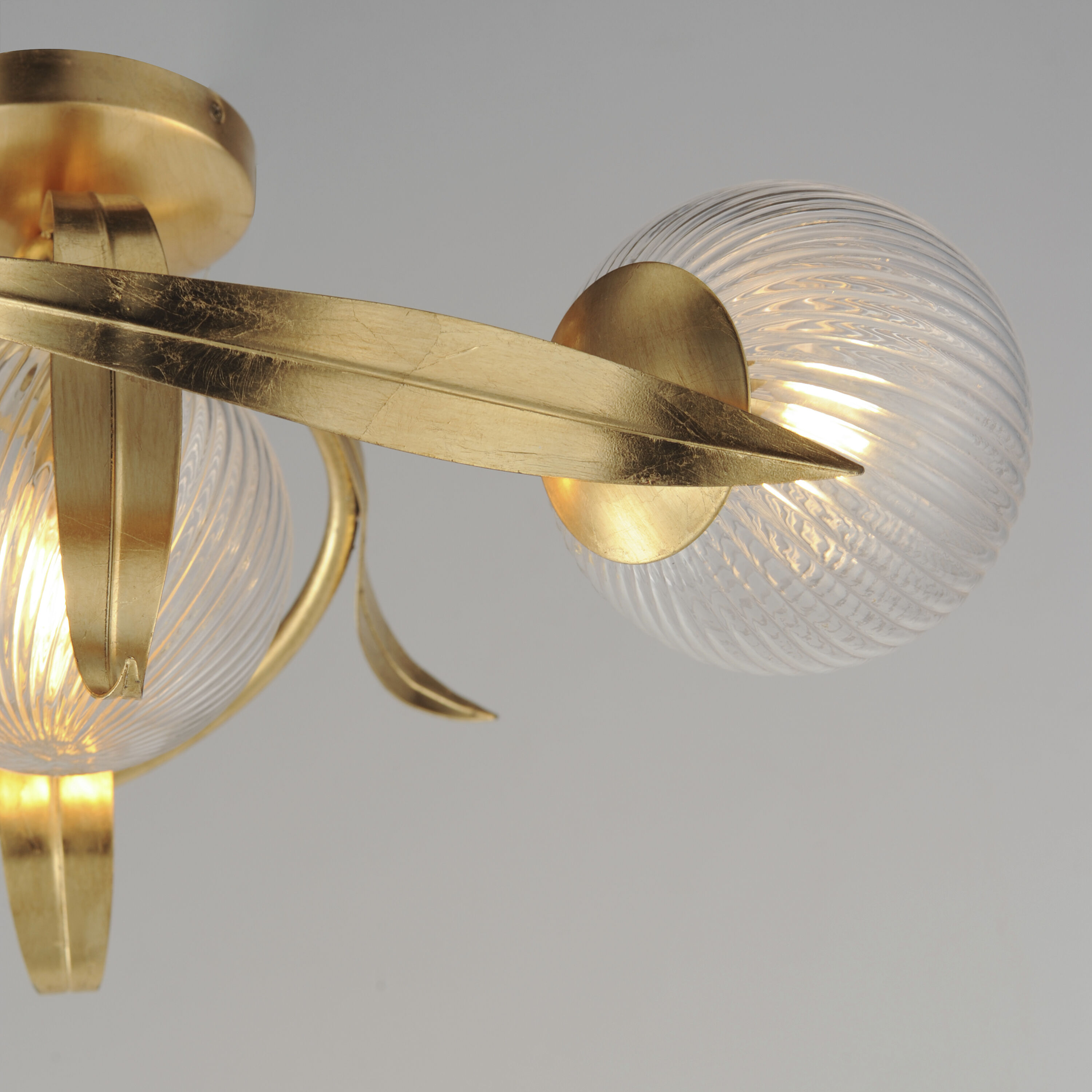 Firenze 3 Light 21.5 inch Gold Leaf Flush Mount Ceiling Light