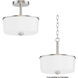 Fuller 2 Light 10.75 inch Satin Nickel Flush Mount Ceiling Light in White