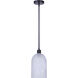 Marek 1 Light 7 inch Matte Black Mini Pendant Ceiling Light