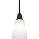 Wheatley 1 Light 6.25 inch Deep Patina Bronze Pendant Ceiling Light in Cased White Glass