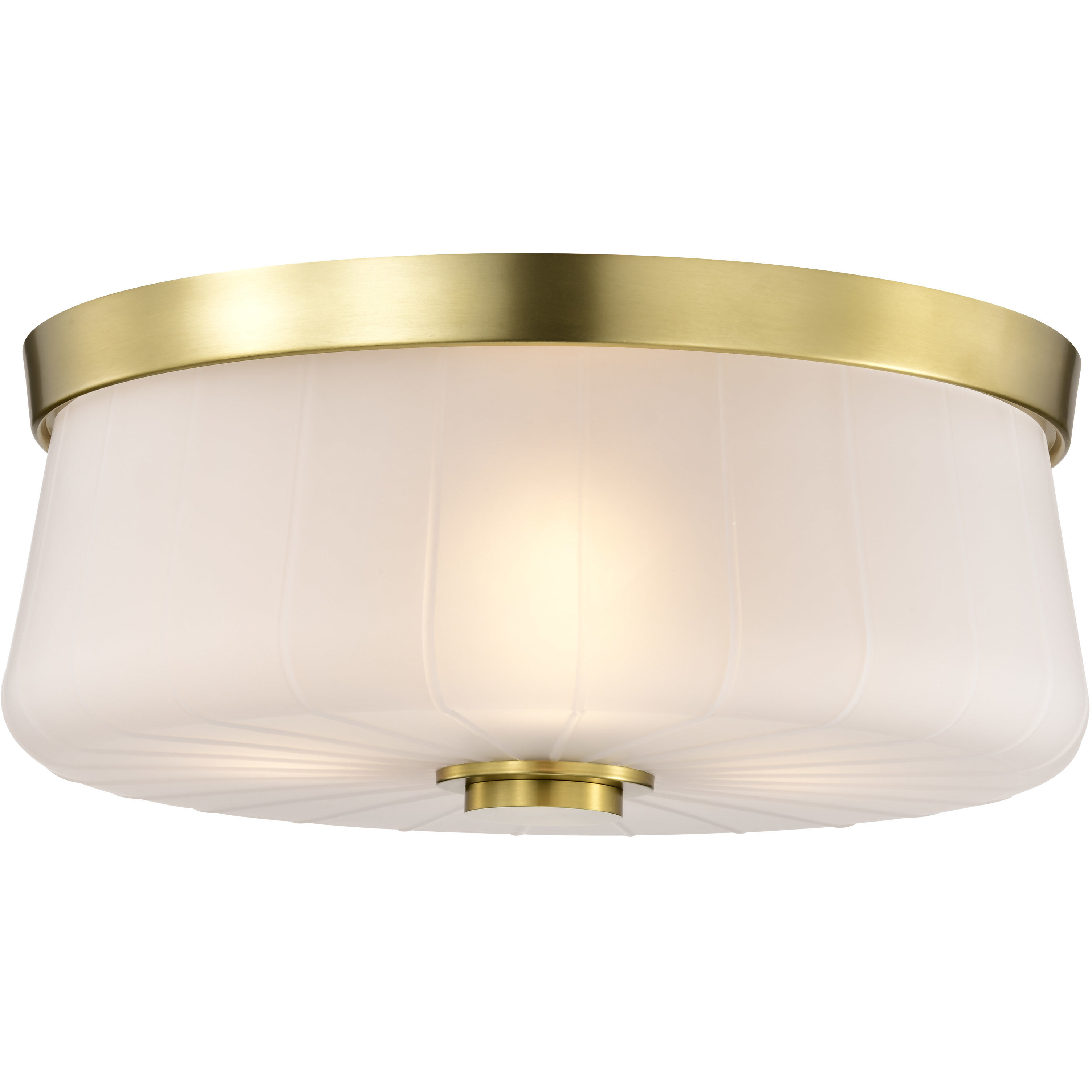 Lune 16 inch Vintage Brass Flush Mount Ceiling Light