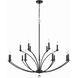 Mila 15 Light 48 inch Black Chandelier Ceiling Light