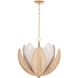 Costa Brava 5 Light 24 inch Vintage Gold Leaf Chandelier Ceiling Light