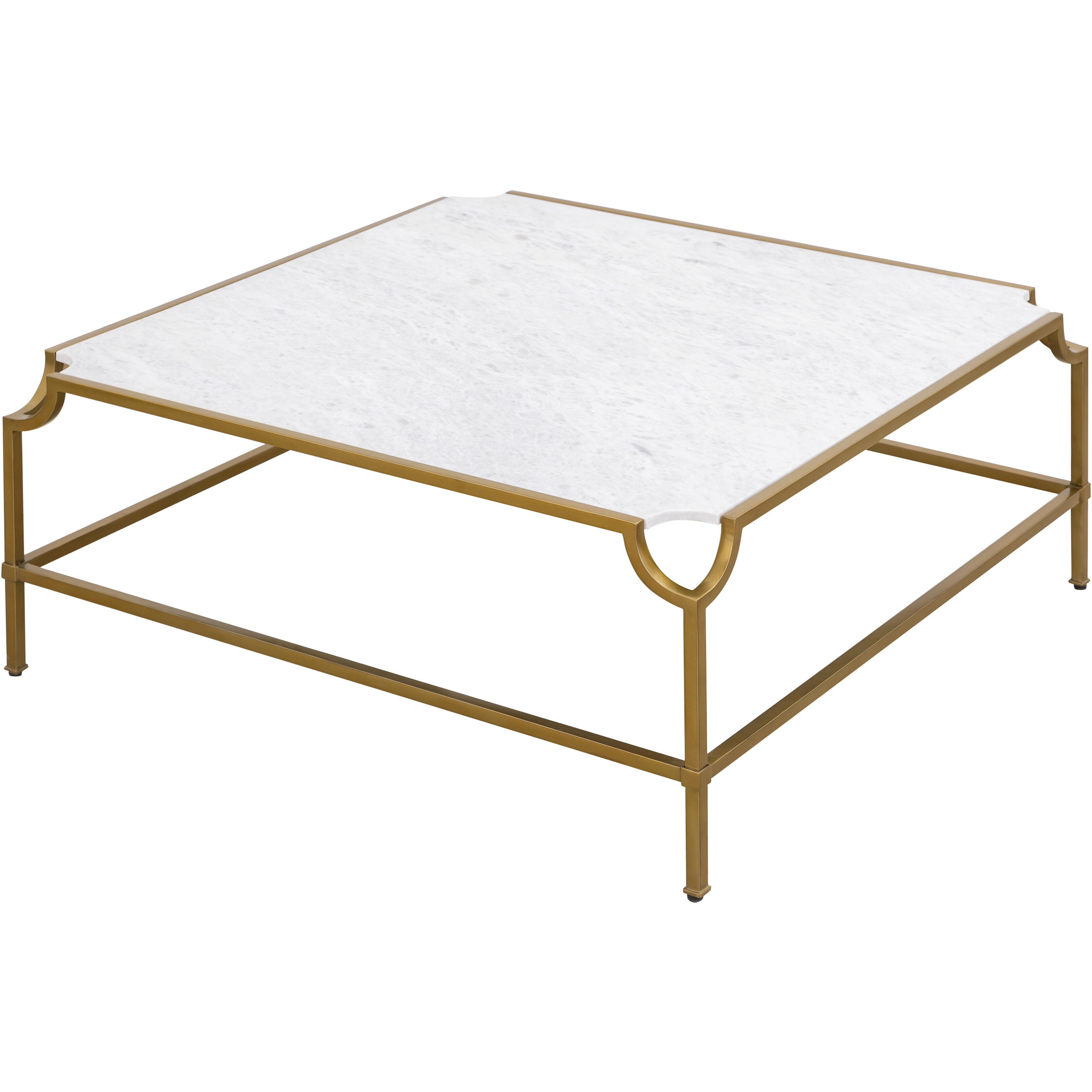 Blain 42 X 42 inch Antique Brass with White Coffee Table