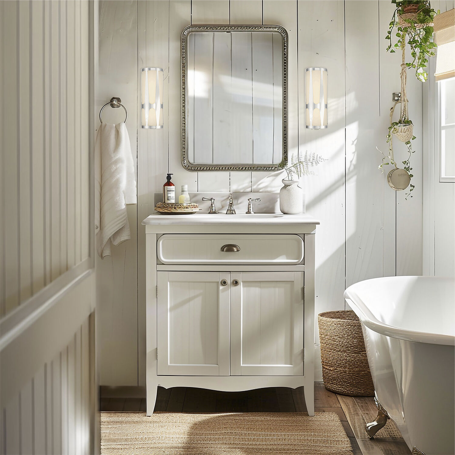 Royston Bath Sconce Wall Light in Polished Chrome