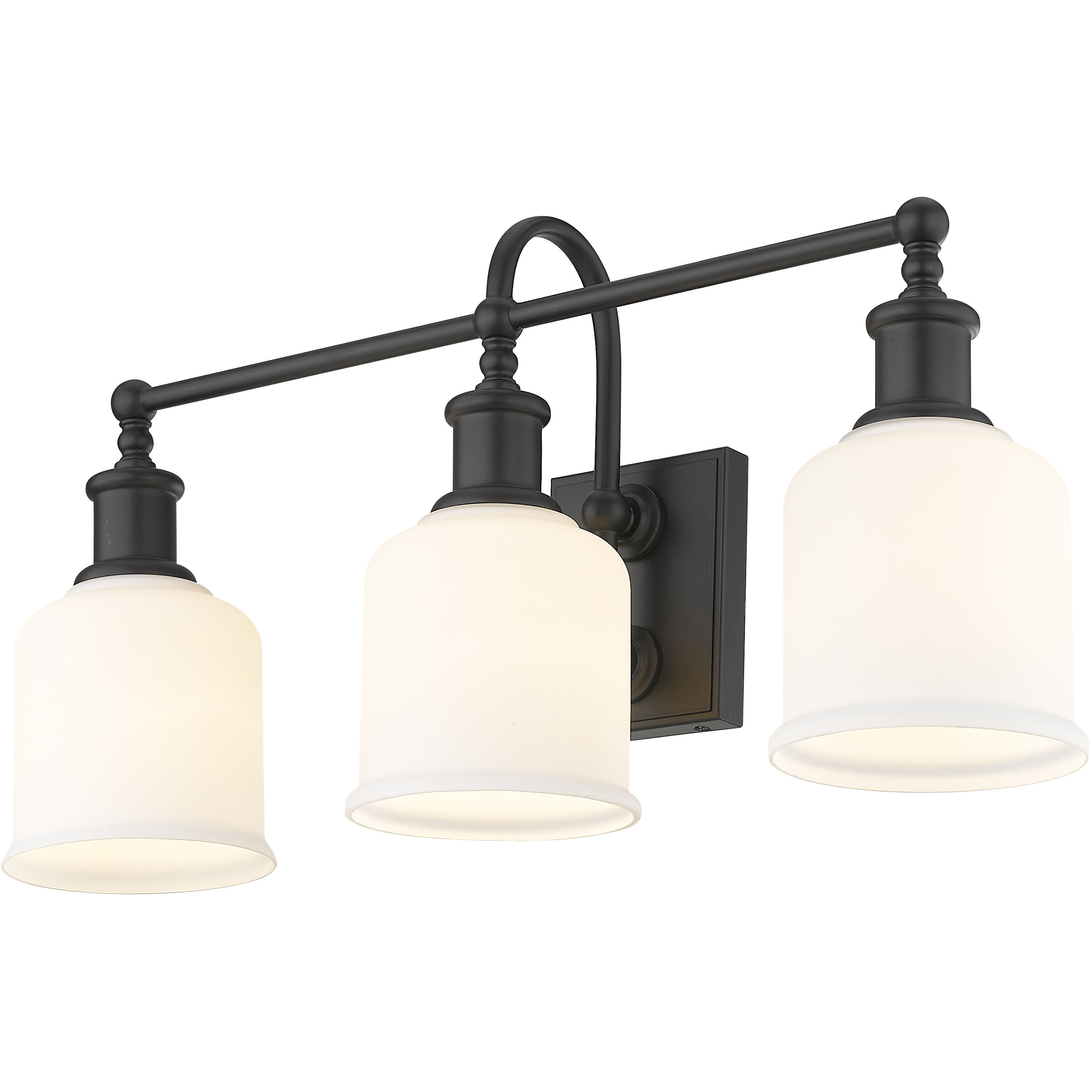 Bryant 3 Light 24 inch Matte Black Vanity Wall Light