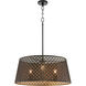 Benedict 3 Light 24 inch Matte Black and Aged Brass Pendant Ceiling Light